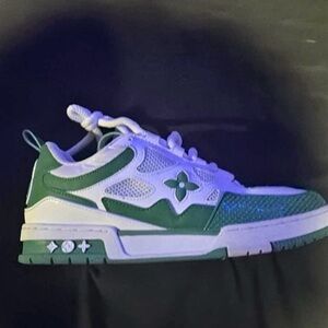 Louis Vuitton Green and White Low-Top Men’s Sneakers